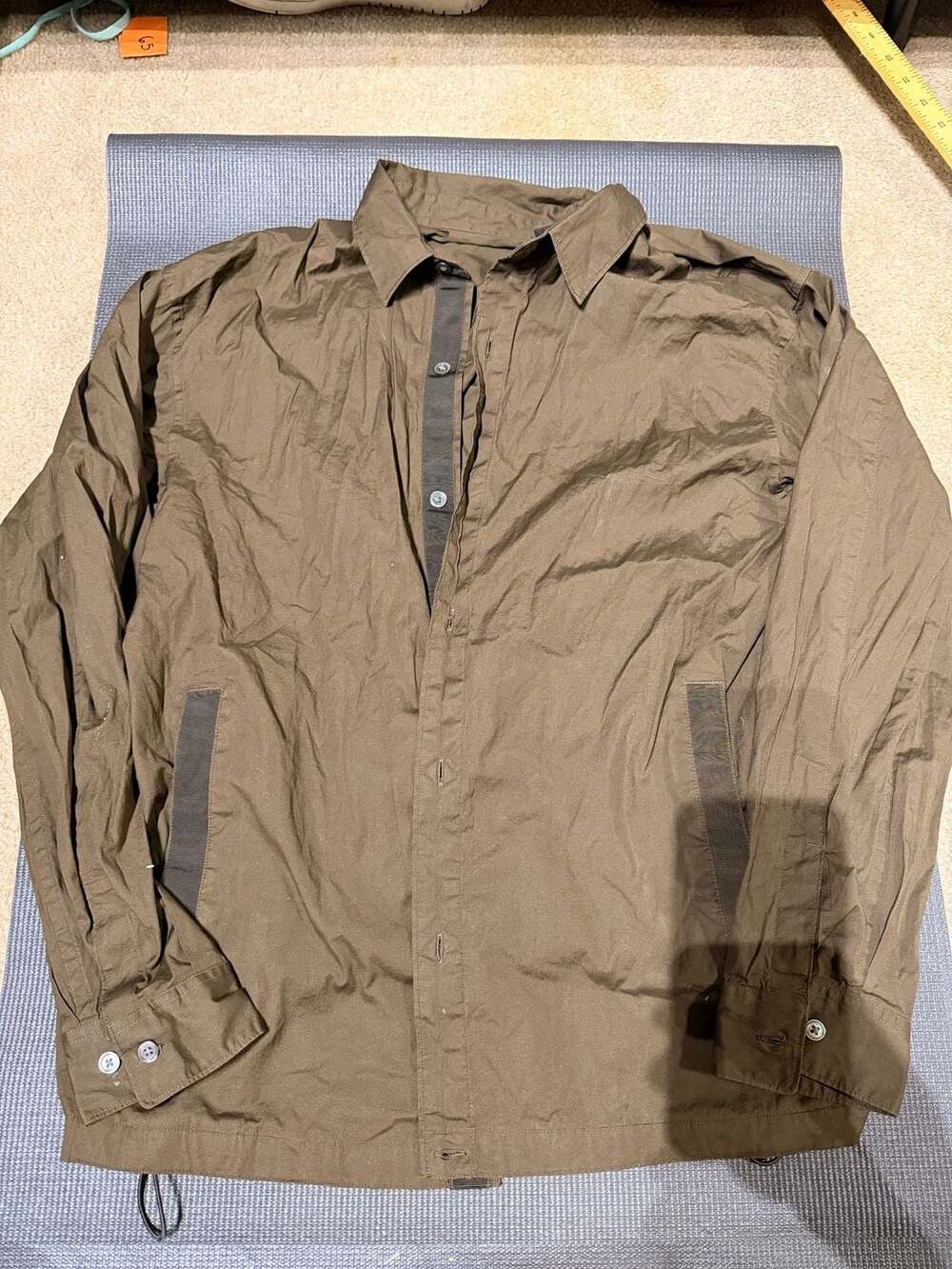 +J Uniqlo Olive Cotton Blend Oversized Shirt Blouson